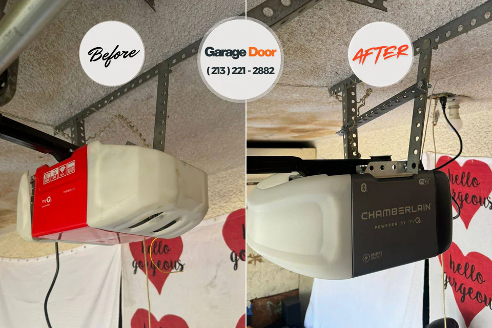 Before and after: garage door repair Waverly, NE